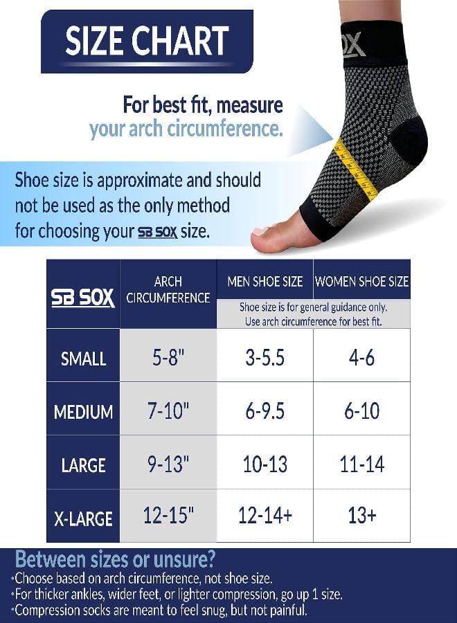 SB SOX Plantar Fasciitis Relief Socks-Night Splint & Foot Brace for Achilles Tendonitis, Heel Pain, and Arch Support-Foot Compression Sleeve for Recovery, Foot Swelling, and Fatigue (Black, Medium) - Image 4